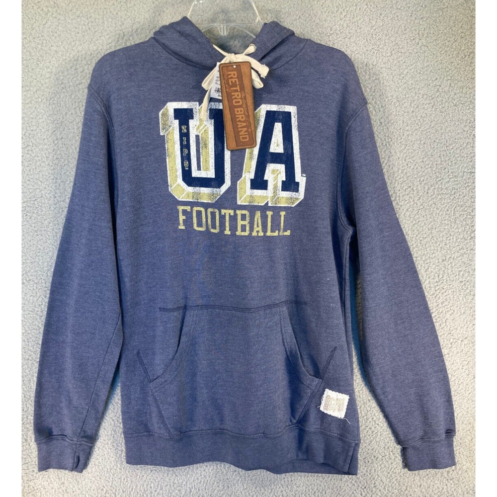 University of Akron Football Hoodie Adult Medium‎ Blue Gray Pullover Sweatshirt